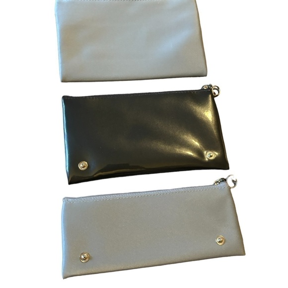 Oscar de la Renta pouches, detachable new without tags, black and gray silver - Picture 8 of 12